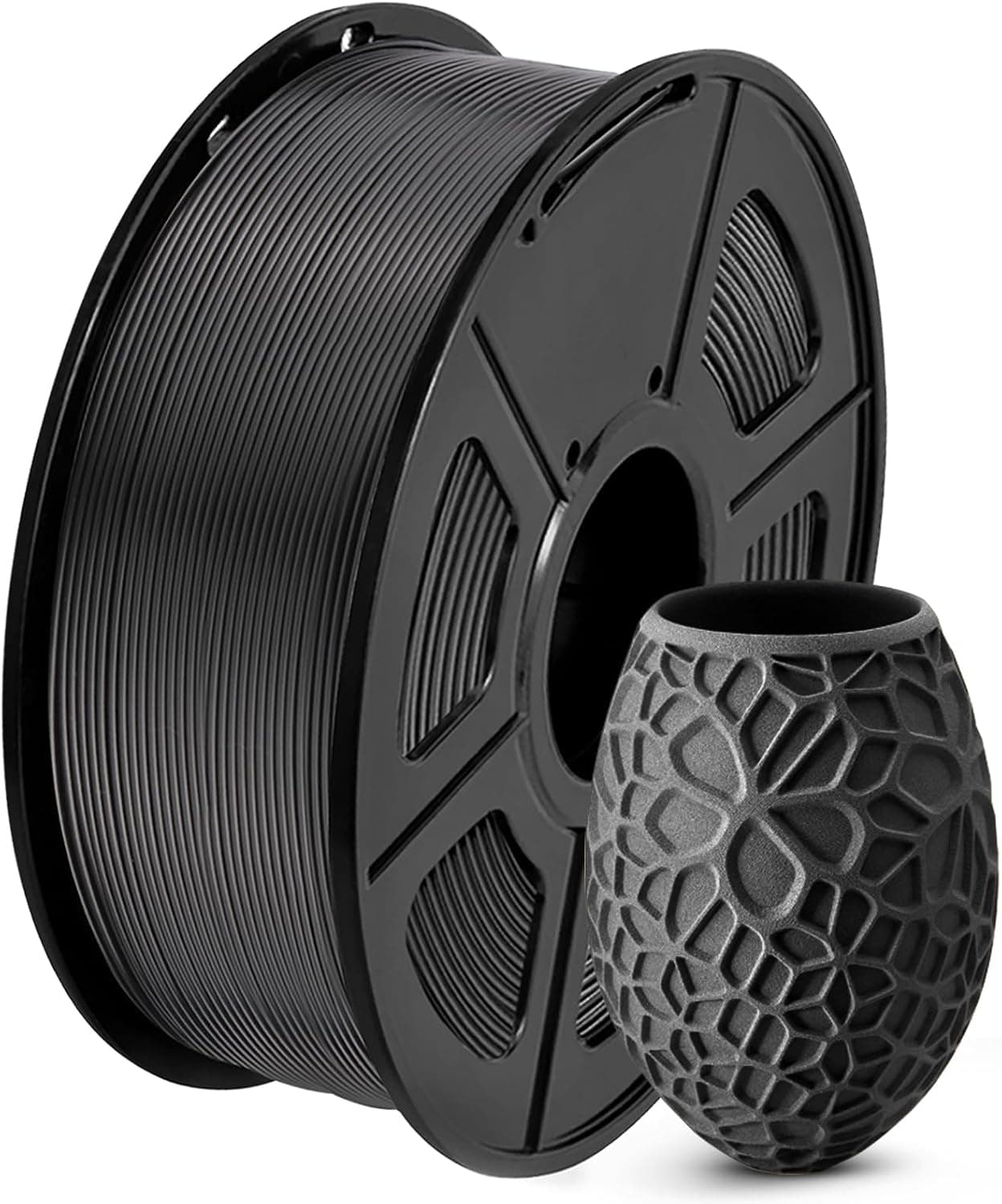 SUNLU SUNLU PLA 3D Printer Filament PLA Filament 1.75mm, Neatly Wound 3D Printing Filament 1.75mm, Dimensional Accuracy +/- 0.02 mm, Fit Most FDM 3D Printers, 1kg Spool (2.2lbs), Black