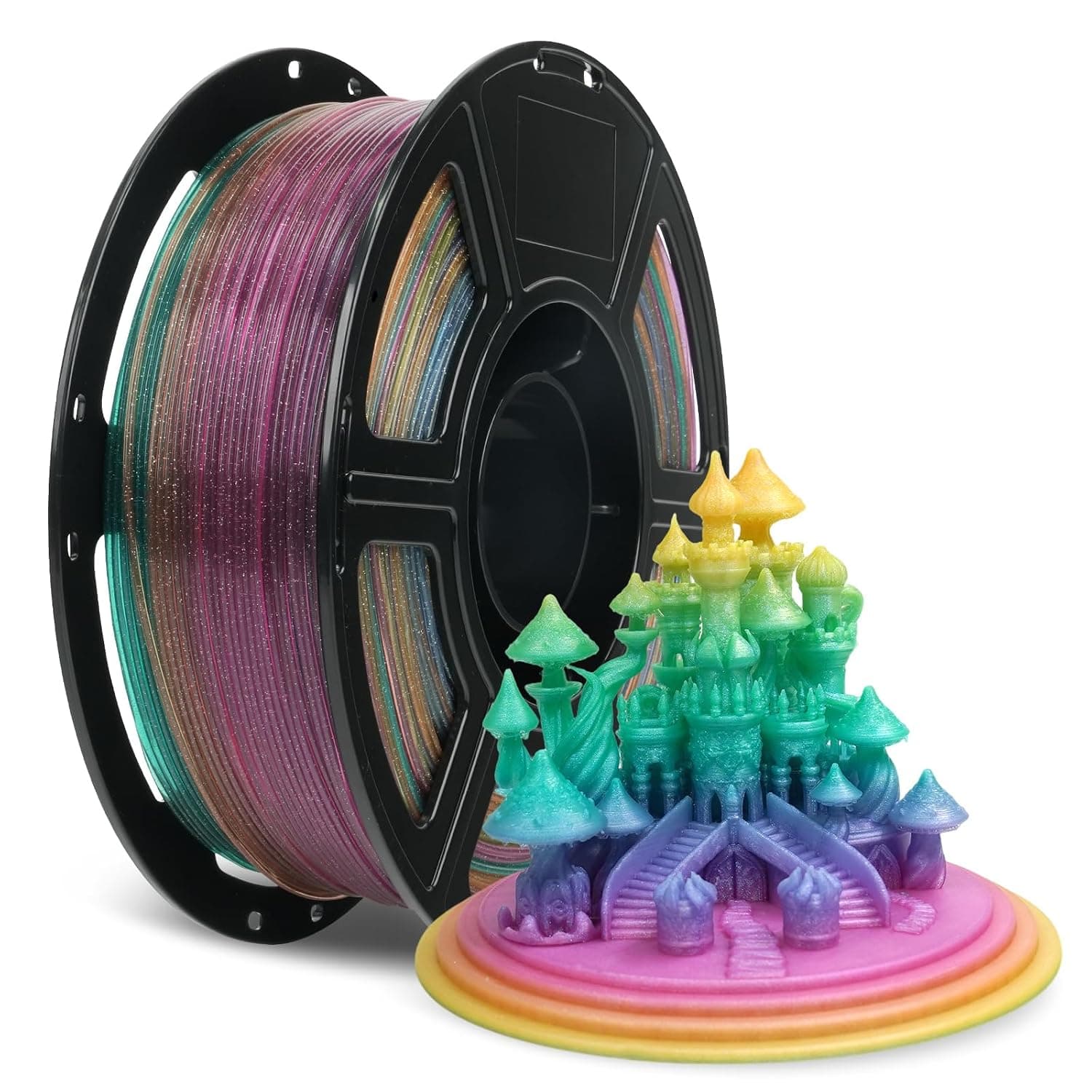 FLASHFORGE Rapid FLASHFORGE Rapid PLA Filament 1.75mm Chameleon Rainbow Candy, Max 500mm/s High Speed Printing,3D Printer Filament 1kg (2.2lbs) Spool, Enjoy Exceptional Print Quality